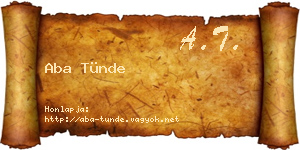 Aba Tünde névjegykártya